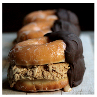 Ice cream donuts with chocolate